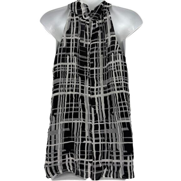 Kenneth Cole New York Womens 100% Silk Sleeveless Print Black Top Blouse NWT 14 - Picture 12 of 16